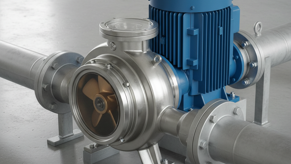 Commercial pump installation highlighting motor and piping components for facility use