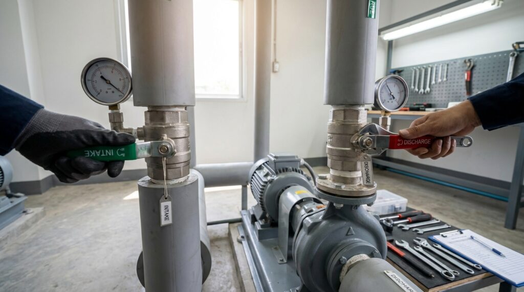 Flow rate & water pressure check.