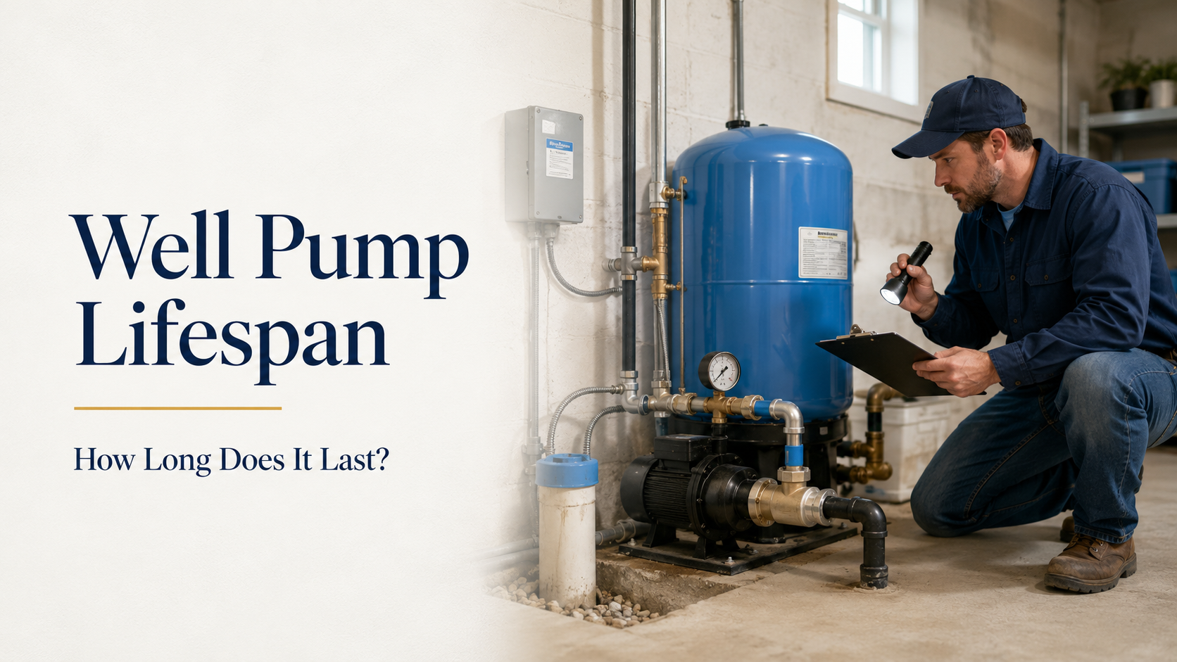 Well pump lifespan inspection in basement