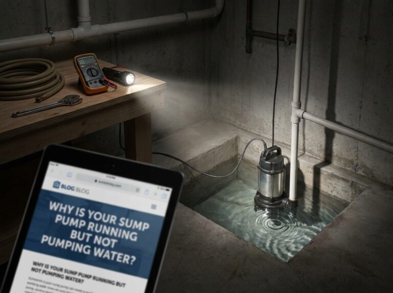 Professional illustration of Why Is Your Sump Pump Running but Not Pumping Water?